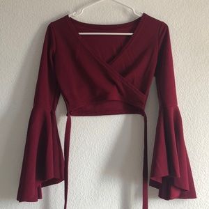 SOLD | Burgundy crop top